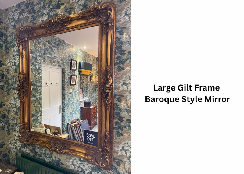 Large Gilt Frame Baroque Style Mirror 395