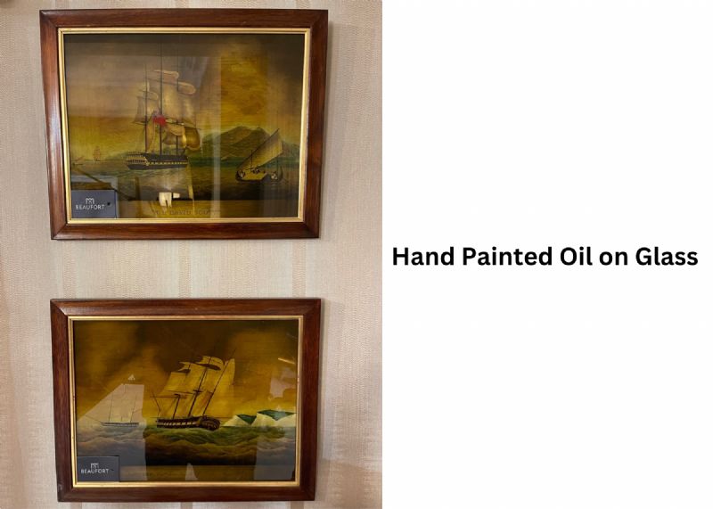 Hand Painted Oil on Glass Art 60 each